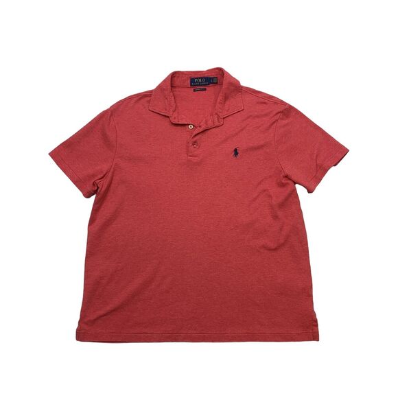 Polo Ralph Lauren Shirt Mens L Large Coral Custom SLIM Fit Cotton Collared *READ - Picture 1 of 10
